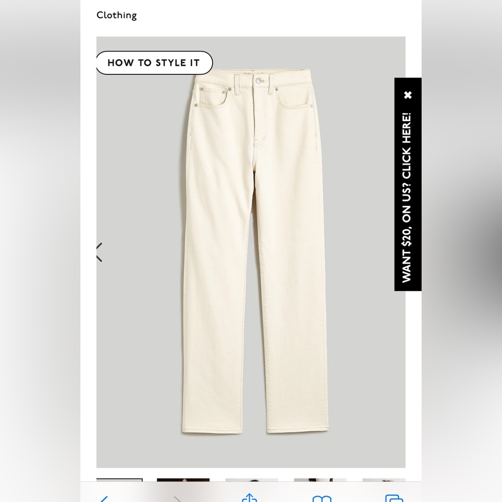 Madewell: The 90’s straight Jean- Vintage Canvas size 27 woman’s